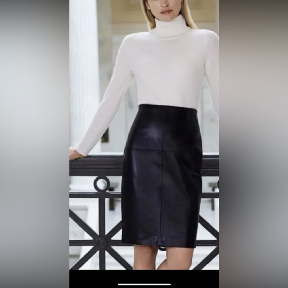 ANTONIO MELANI SIZE  4 WOMEN KLOSS LEATHER PENCIL SKIRT